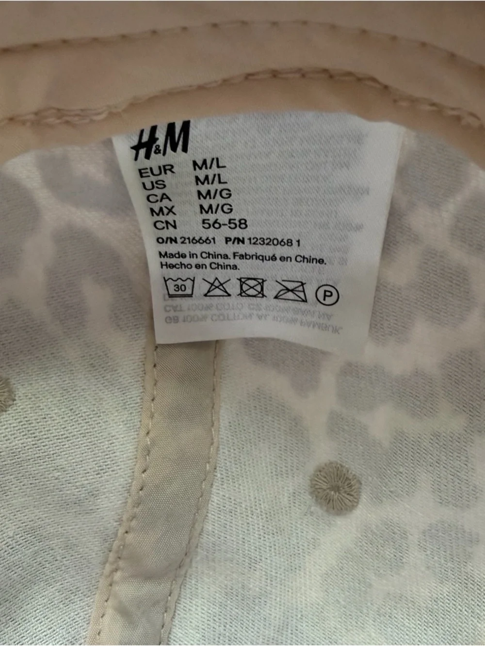 NWOT H&M Leopard Print Washed-Look Twill Cap